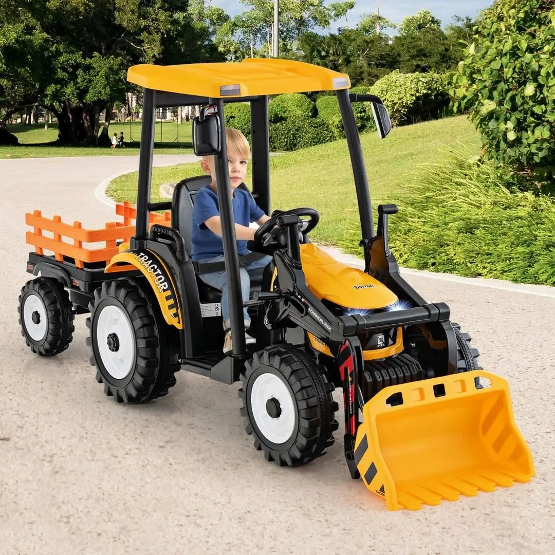 Tractor electric cu remorca Costway TQ10189DE-YW (Yellow) - 4