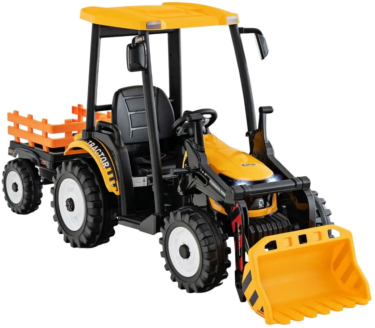 Tractor electric cu remorca Costway TQ10189DE-YW (Yellow)