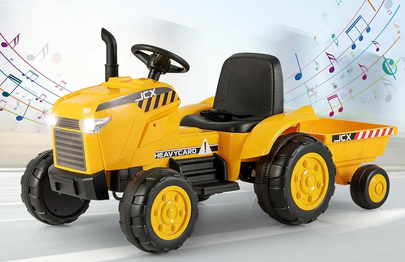 Электротрактор с прицепом Costway TQ10192DE-YW (Yellow)