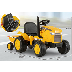 Электротрактор с прицепом Costway TQ10192DE-YW (Yellow) Thumb