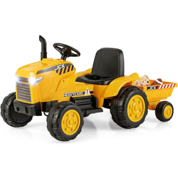 Электротрактор с прицепом Costway TQ10192DE-YW (Yellow) Thumb