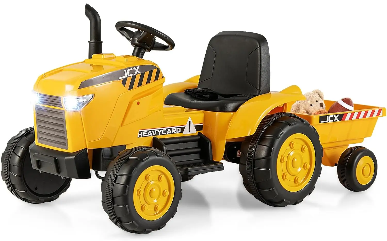 Электротрактор с прицепом Costway TQ10192DE-YW (Yellow)