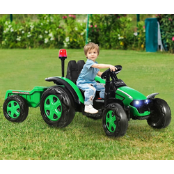 Tractor electric cu remorca Costway TQ10225DE-GN (Green/Black) Thumb