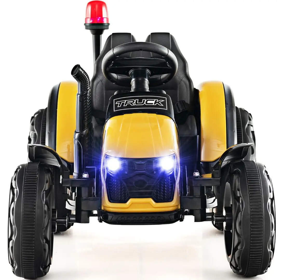 Tractor electric cu remorca Costway TQ10225DE-HS (Black/Yellow)