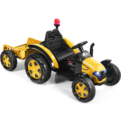 Tractor electric cu remorca Costway TQ10225DE-HS (Black/Yellow)