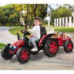 Tractor electric cu remorca Costway TQ10225DE-RE (Black/Red) Thumb