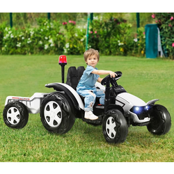 Tractor electric cu remorca Costway TQ10225DE-WH (Black/White) Thumb