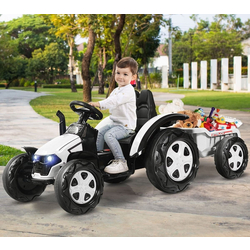 Tractor electric cu remorca Costway TQ10225DE-WH (Black/White) Thumb