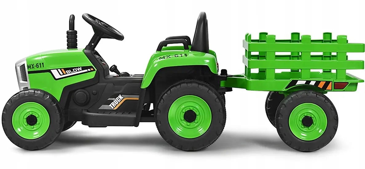 Tractor electric cu remorca Costway TQ10279DE-GN (Green/Black)