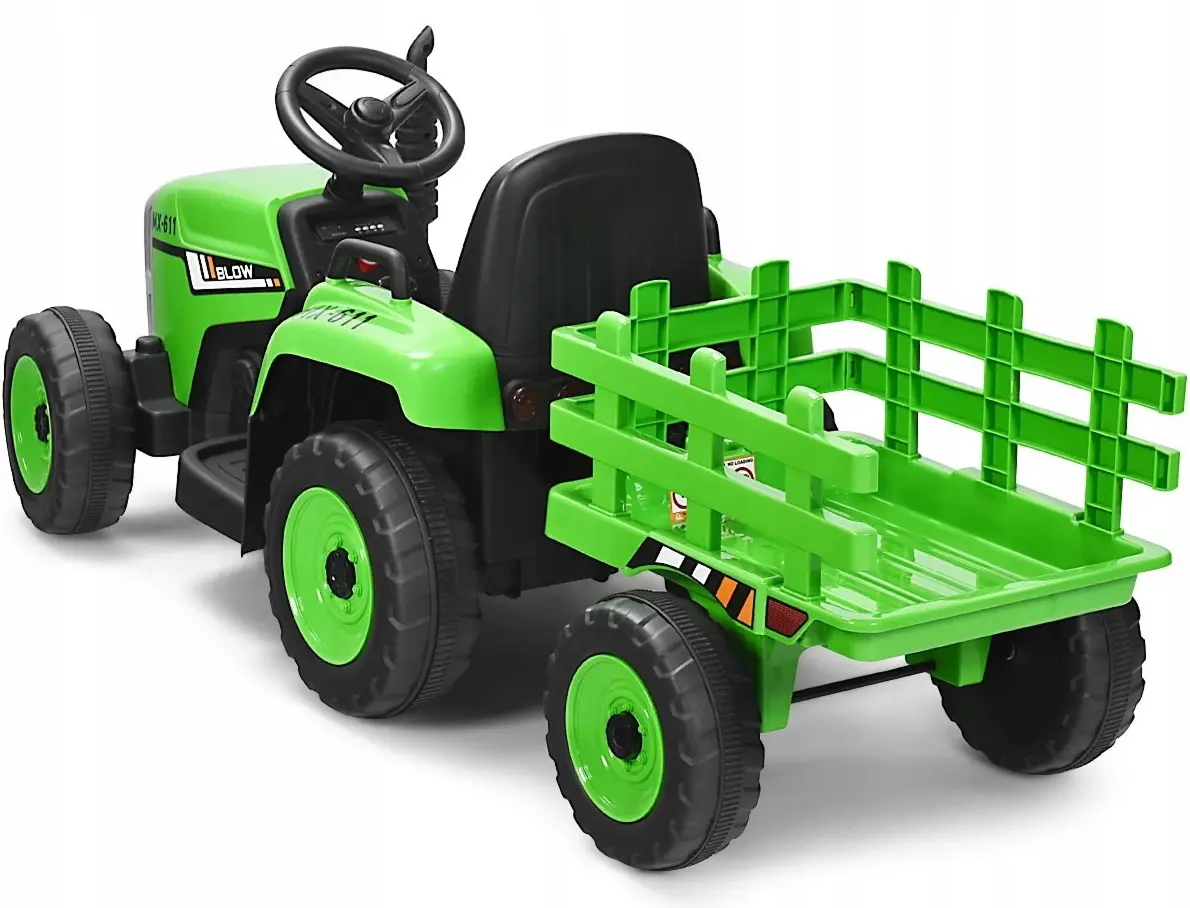 Tractor electric cu remorca Costway TQ10279DE-GN (Green/Black)