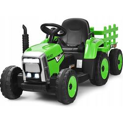 Tractor electric cu remorca Costway TQ10279DE-GN (Green/Black)