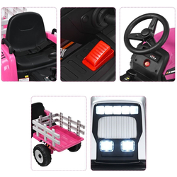 Tractor electric cu remorca Costway TQ10279DE-PI (Pink/Black) Thumb