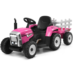 Tractor electric cu remorca Costway TQ10279DE-PI (Pink/Black)