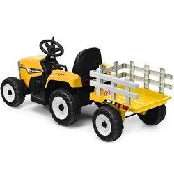 Tractor electric cu remorca Costway TQ10279DE-YW (Yellow/Black) Thumb