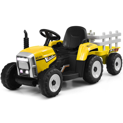 Tractor electric cu remorca Costway TQ10279DE-YW (Yellow/Black)