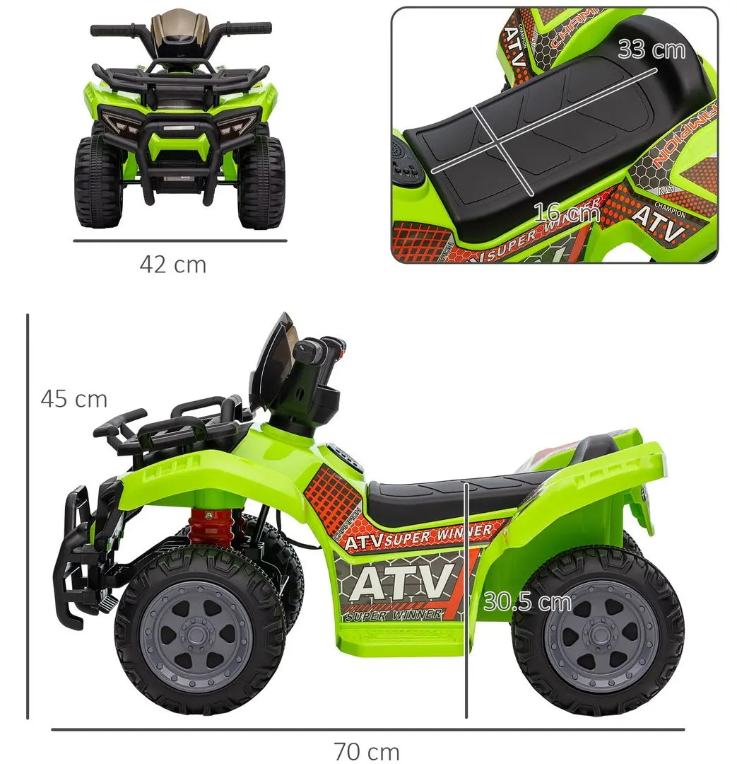 Электроквадроцикл Homcom 370-189V90GN (Green)