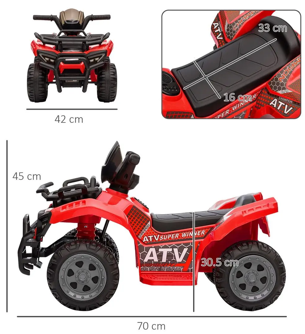 ATV electric Homcom 370-189V90RD (Red)