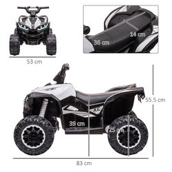 Электроквадроцикл Homcom 370-235V90WT (White) Thumb