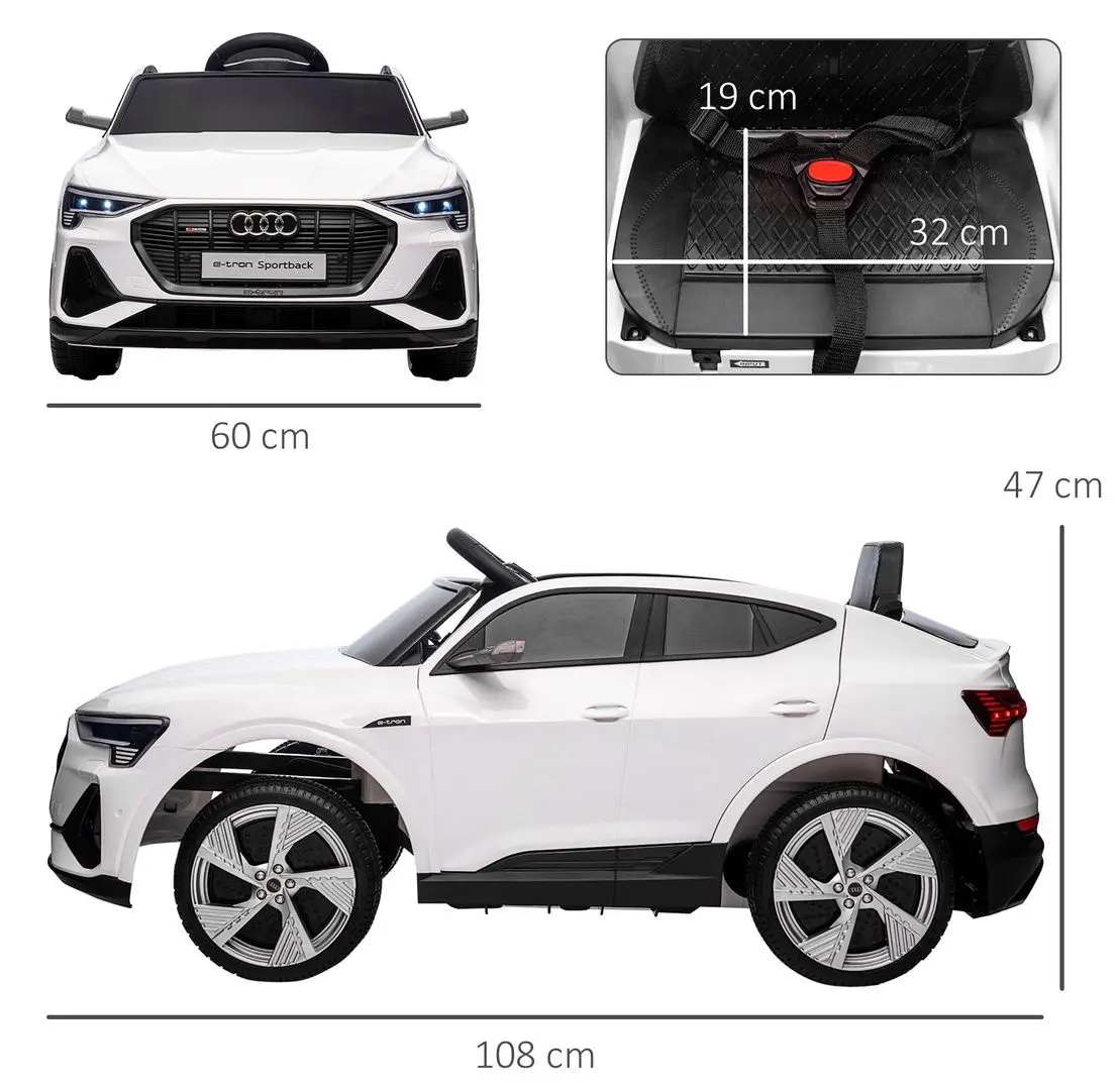 Masinuta electrica Homcom Audi E-tron 370-172V90WT (White)