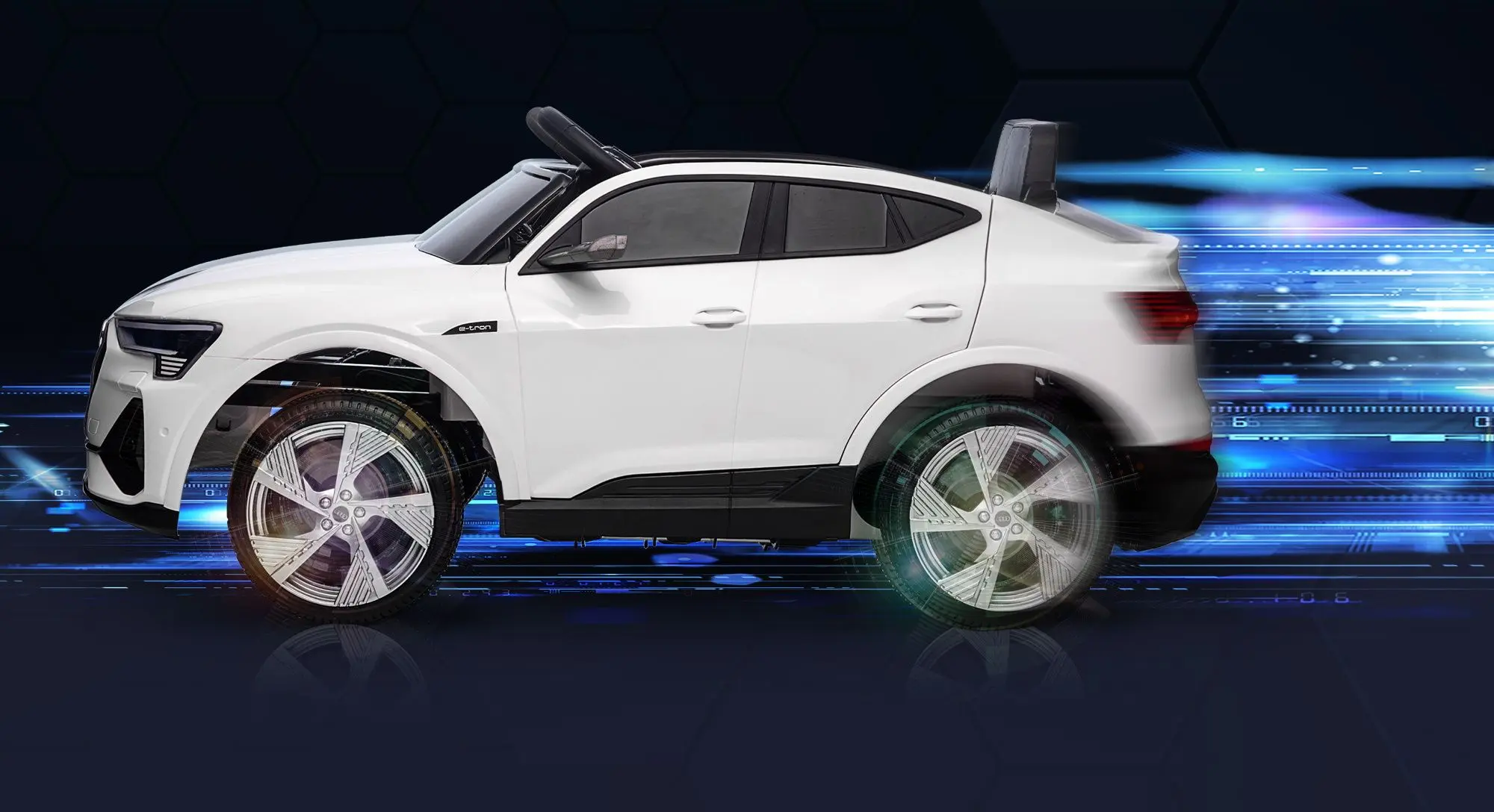 Masinuta electrica Homcom Audi E-tron 370-172V90WT (White)