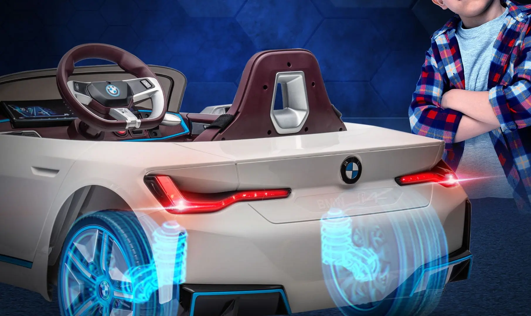 Электромобиль Homcom BMW i4 370-294V90WT (White)