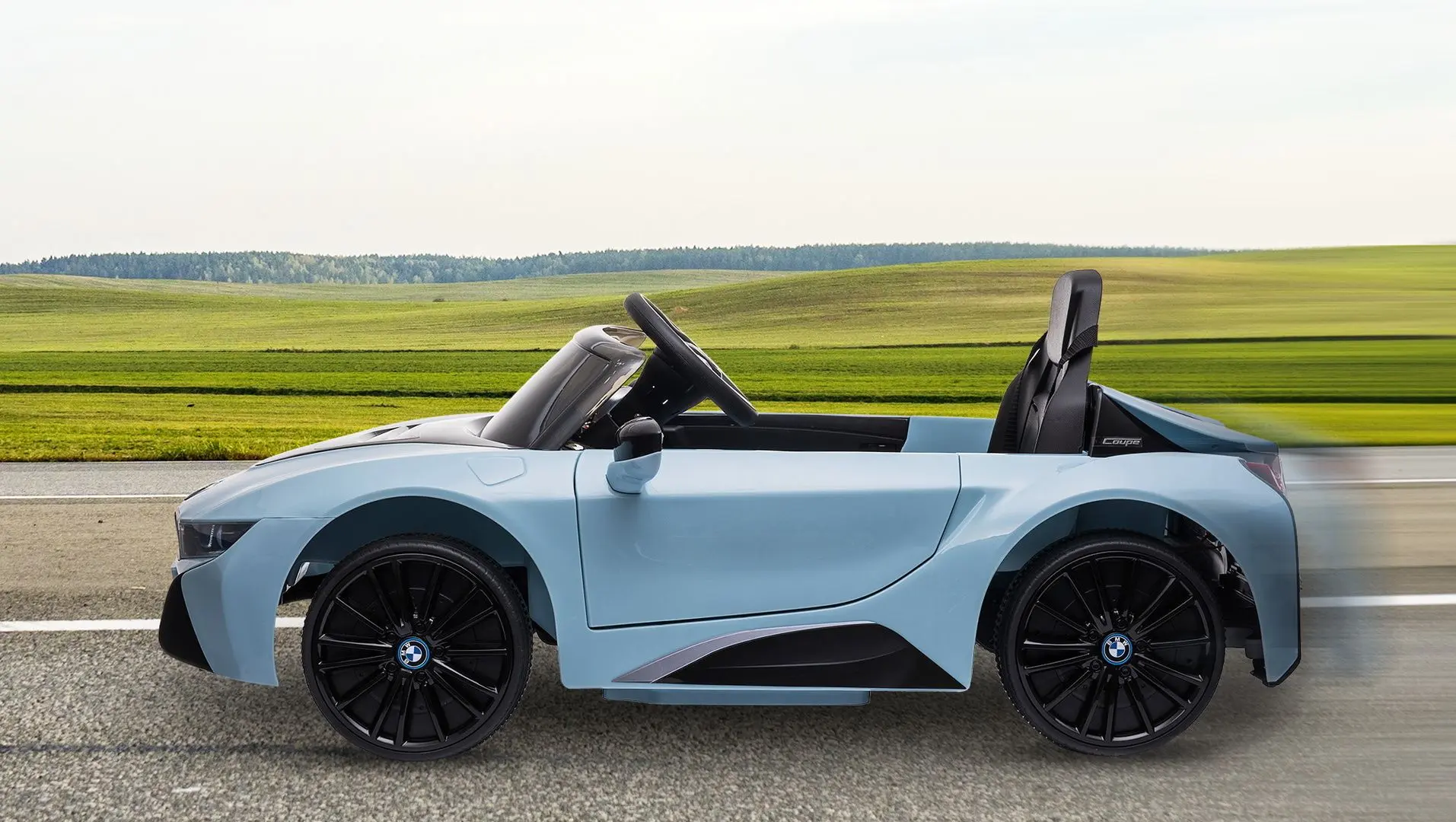 Электромобиль Homcom BMW I8 Coupe 370-118V90 (Blue) - 5