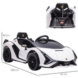 Masinuta electrica Homcom Lamborghini 370-171V90WT (White) Thumb