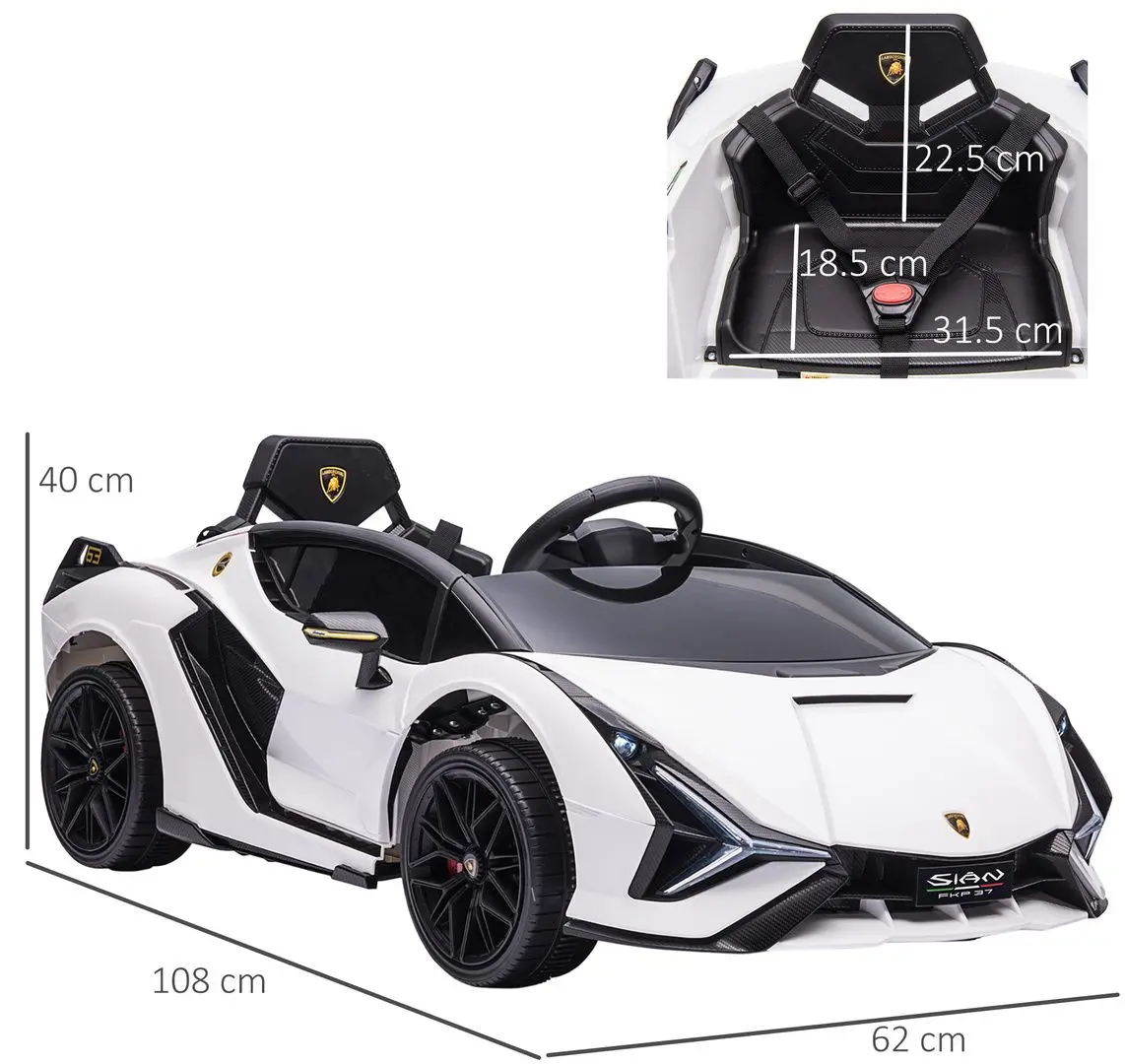 Masinuta electrica Homcom Lamborghini 370-171V90WT (White)