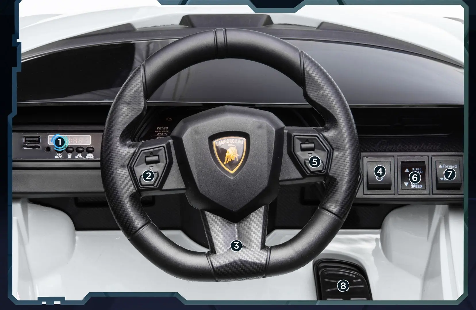 Masinuta electrica Homcom Lamborghini 370-171V90WT (White)