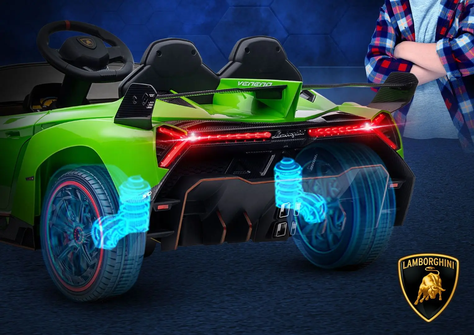 Masinuta electrica Homcom Lamborghini Veneno 370-279V90GN (Green)