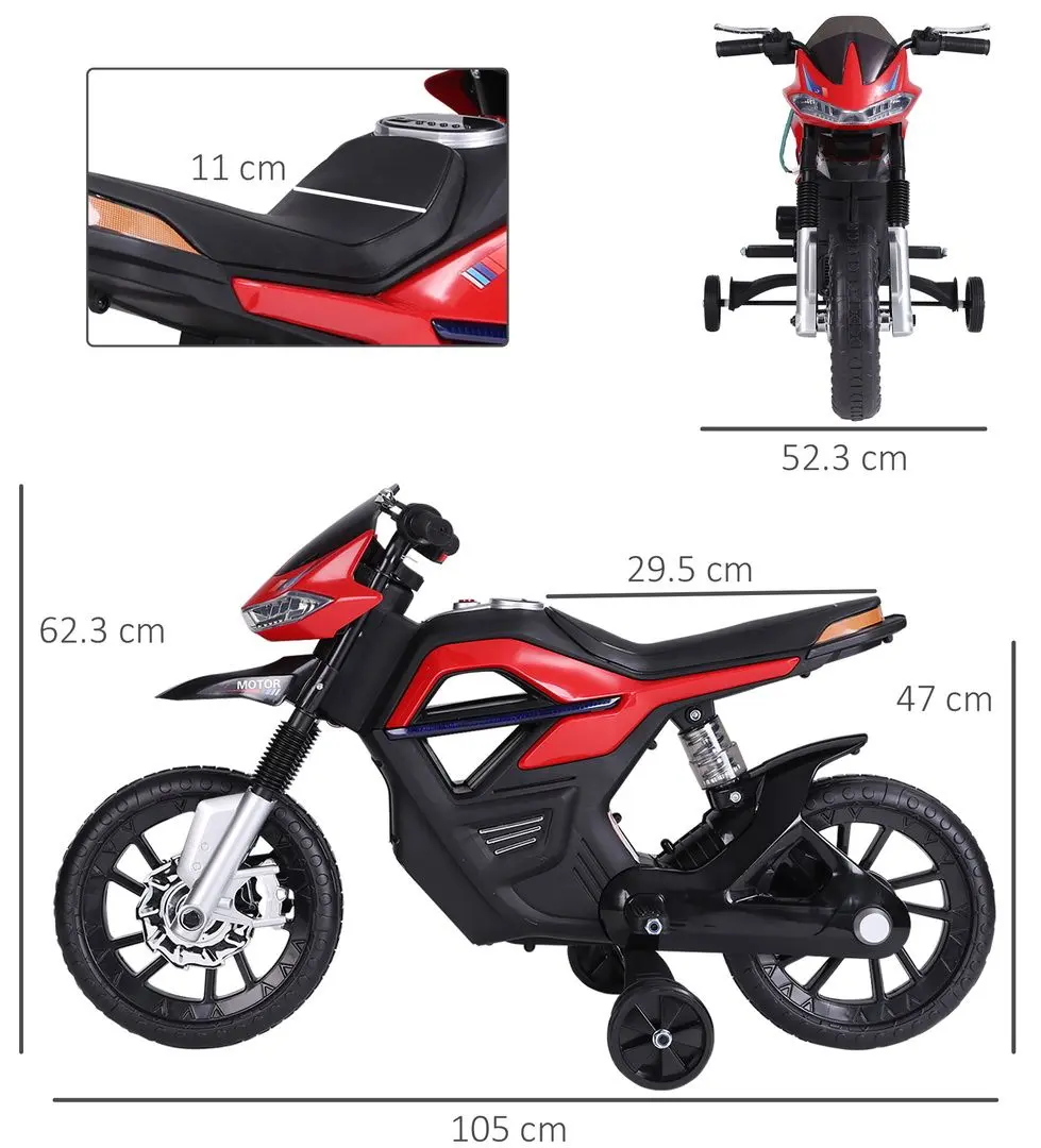 Электромотоцикл Homcom 370-068RD (Red) - 6