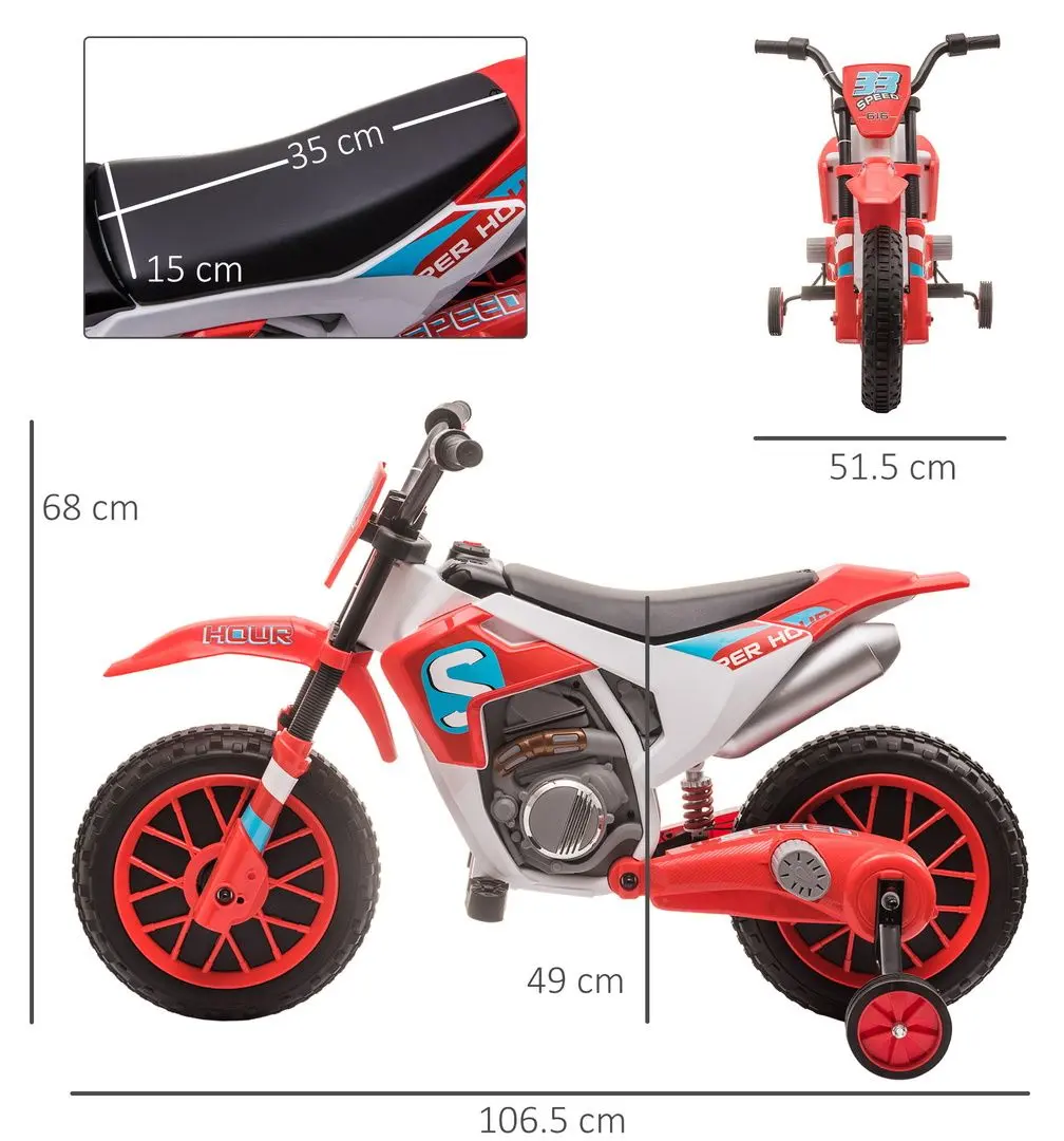Motocicleta electrica Homcom 370-165V90RD (Red)