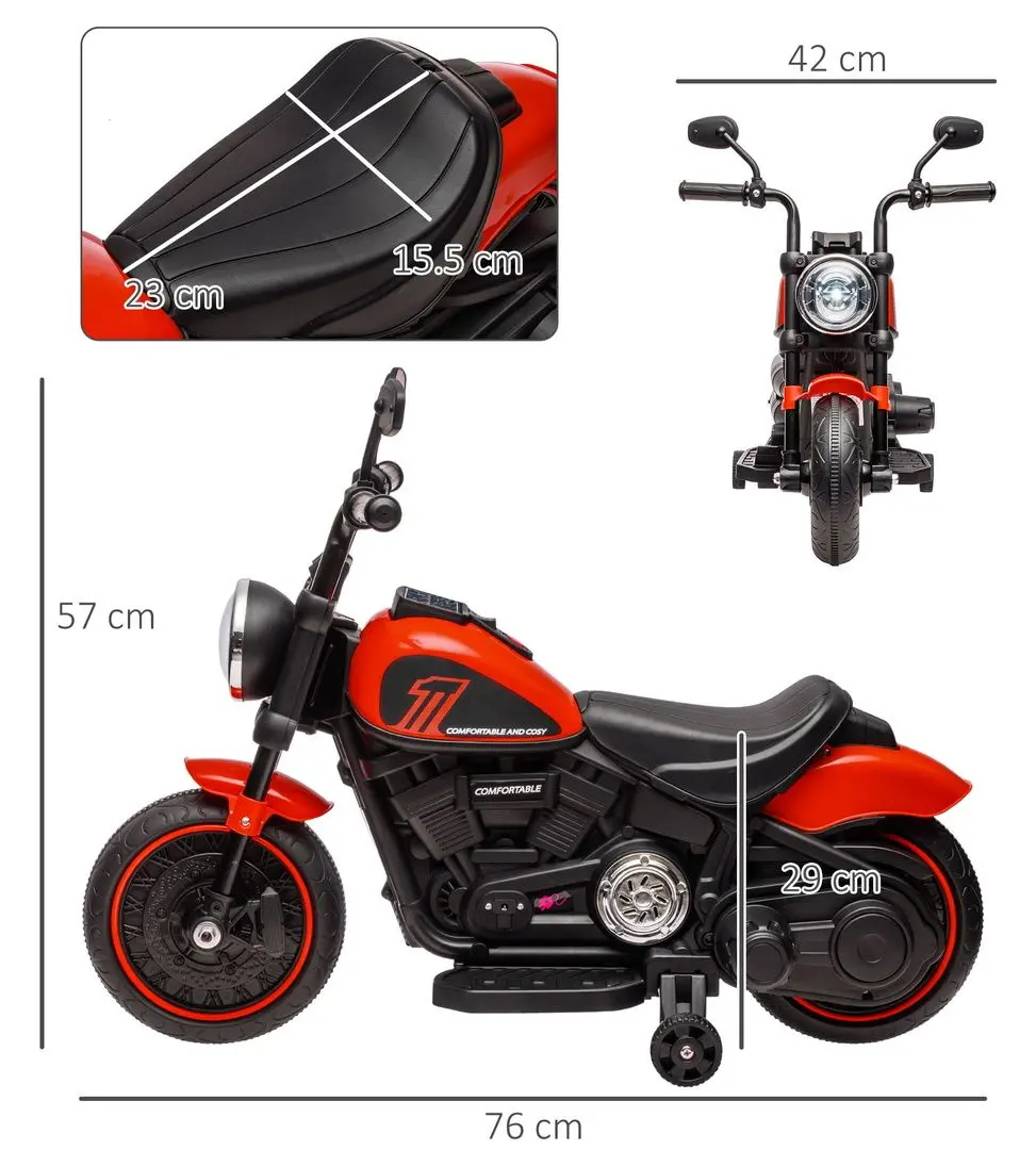 Motocicleta electrica Homcom 370-283V90RD (Red)