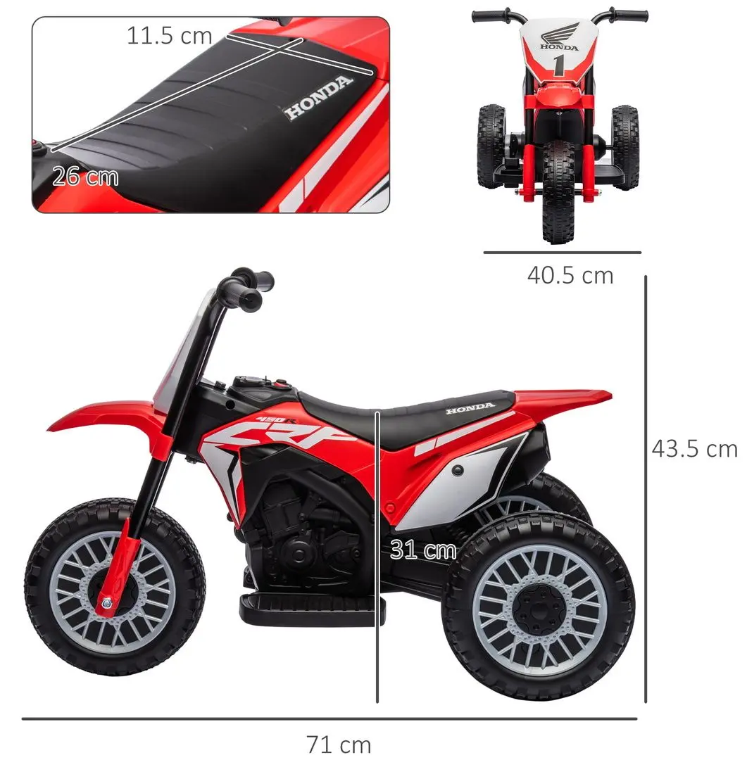 Электромотоцикл Homcom Honda 370-298V90RD (Red)