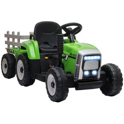 Tractor electric cu remorca Homcom 370-281V90GN (Green) Thumb