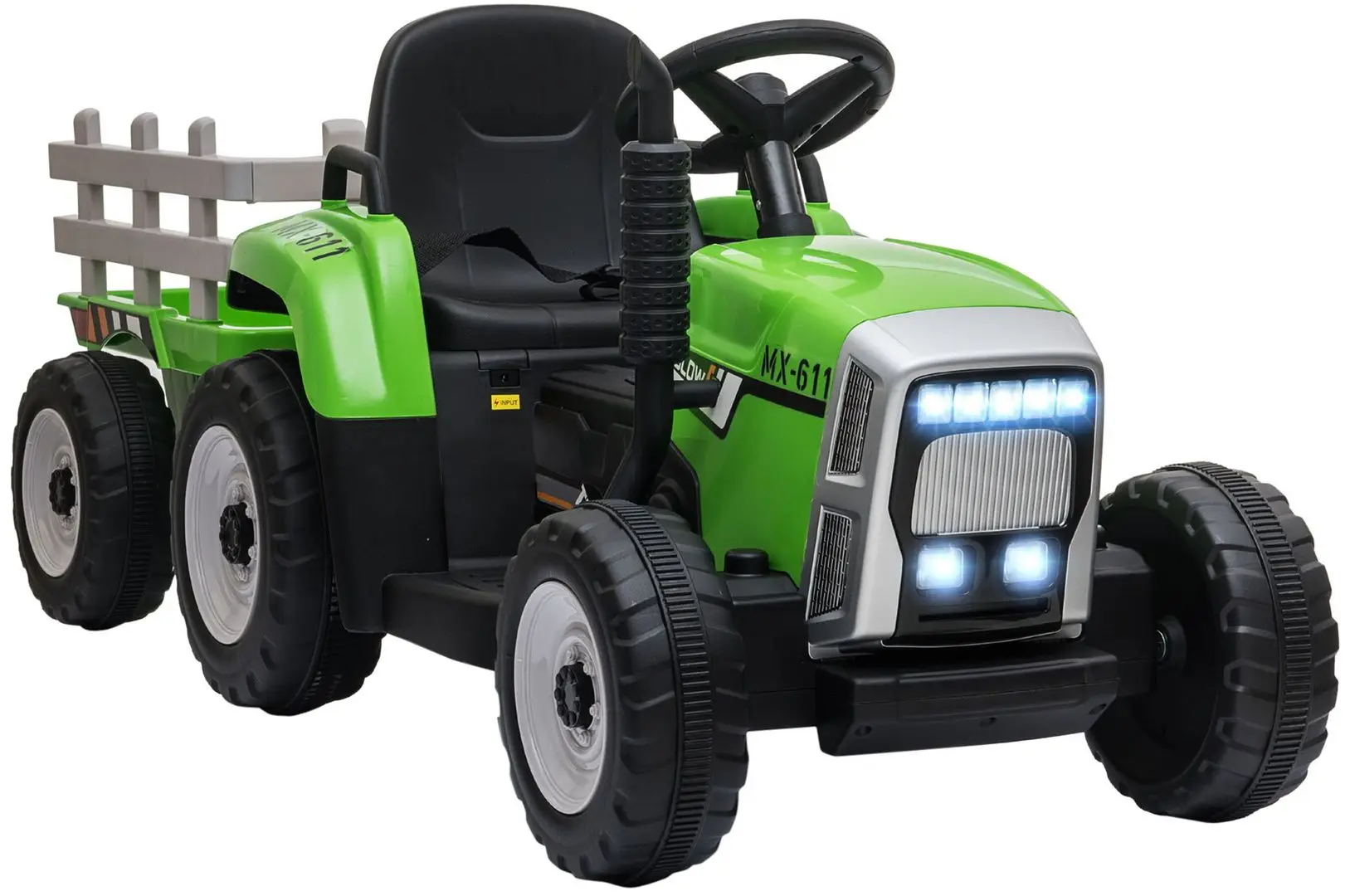 Tractor electric cu remorca Homcom 370-281V90GN (Green)