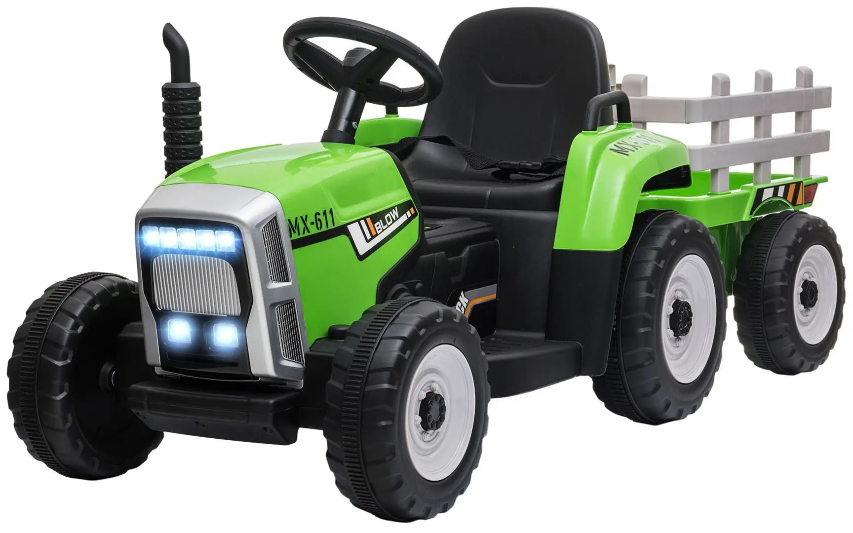 Tractor electric cu remorca Homcom 370-281V90GN (Green)