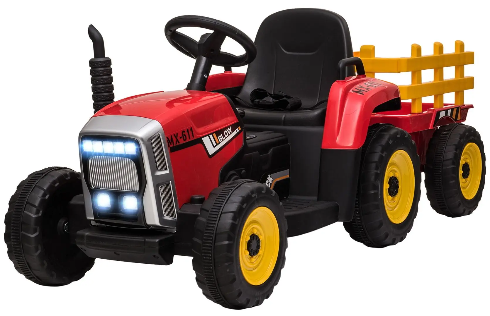 Tractor electric cu remorca Homcom 370-281V90RD (Red)