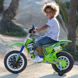 Электромотоцикл Injusa Kawasaki 6V (Green/Black) Thumb