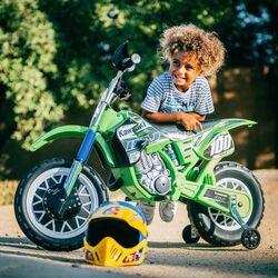 Электромотоцикл Injusa Kawasaki 6V (Green/Black) Thumb