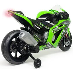 Motocicleta electrica Injusa Kawasaki ZX10 12V (Green/Black) Thumb