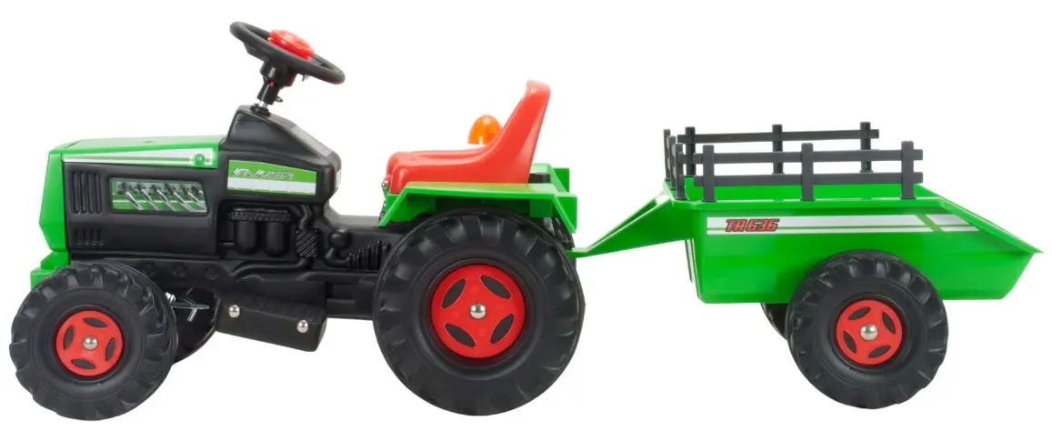 Tractor electric cu remorca Injusa Basic Tractor 6V (Green/Red)