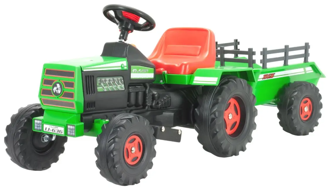 Tractor electric cu remorca Injusa Basic Tractor 6V (Green/Red)