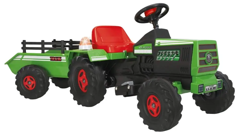 Tractor electric cu remorca Injusa Basic Tractor 6V (Green/Red)