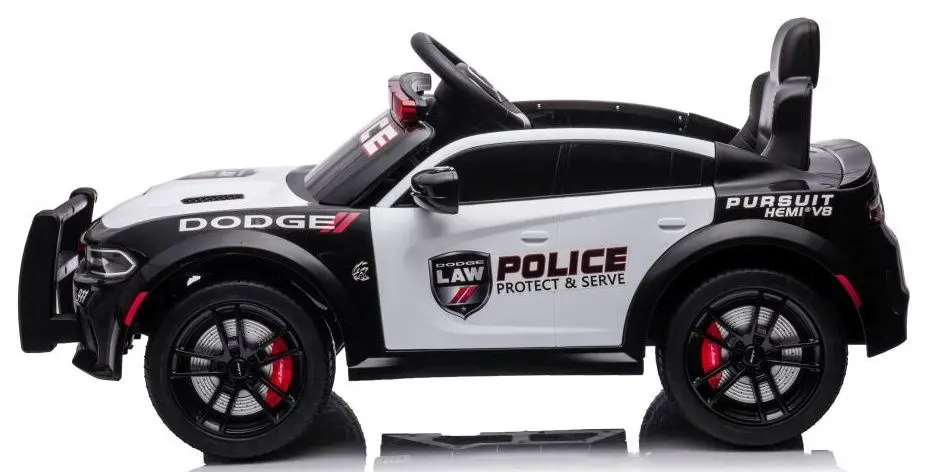 Masinuta electrica Lean Cars Dodge Charger Police (White/Black) - 4