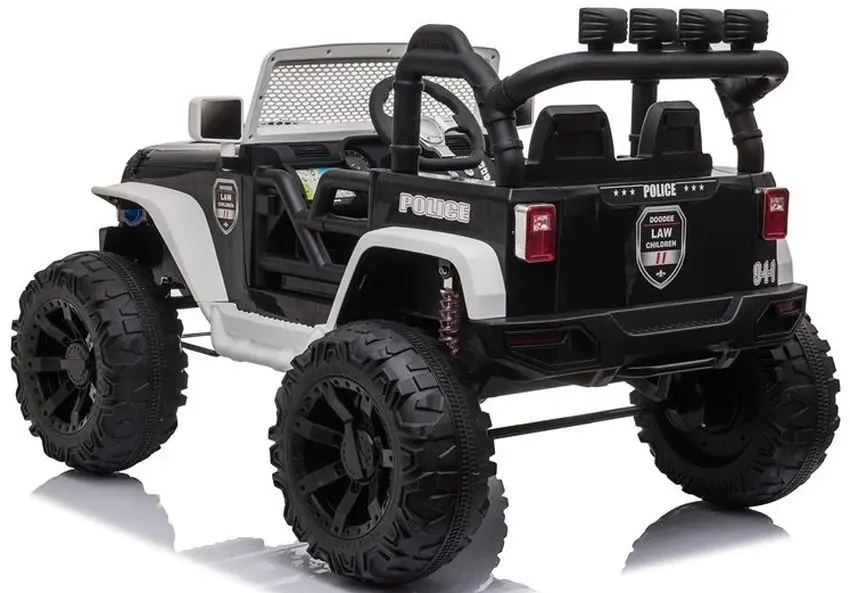 Masinuta electrica Lean Cars Police Electric Ride-On Car JC 666 (White/Black) - 2