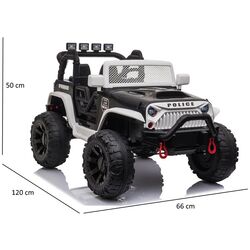 Masinuta electrica Lean Cars Police Electric Ride-On Car JC 666 (White/Black) Thumb