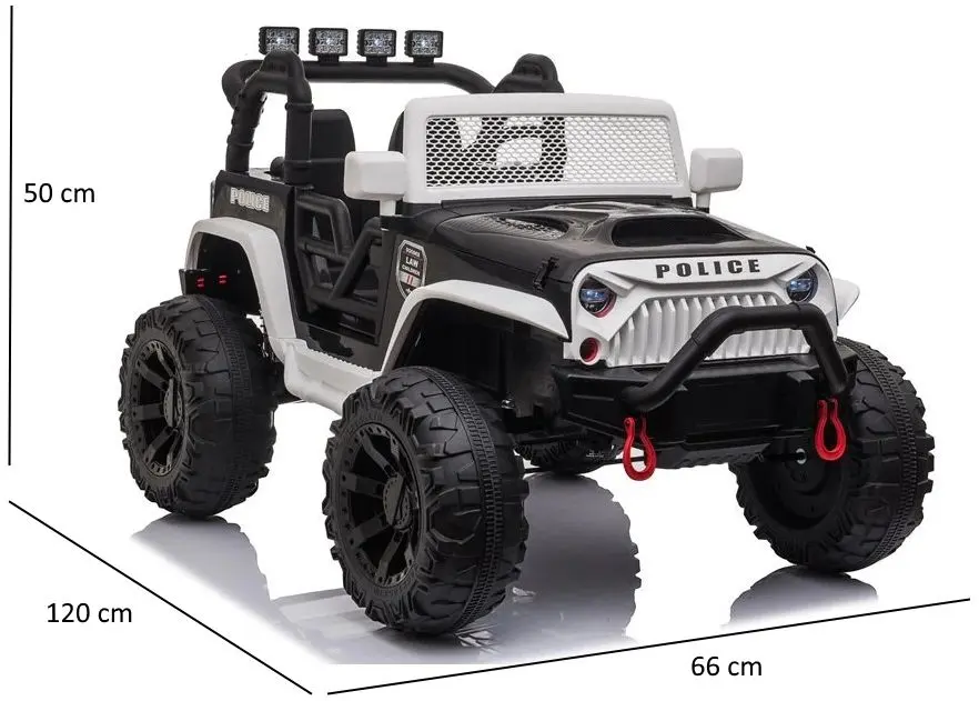 Masinuta electrica Lean Cars Police Electric Ride-On Car JC 666 (White/Black) - 3