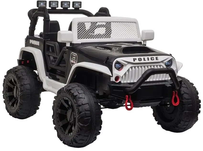Masinuta electrica Lean Cars Police Electric Ride-On Car JC 666 (White/Black)