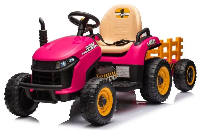 Tractor electric cu remorca Lean Cars BBH-030 (Pink) - 2